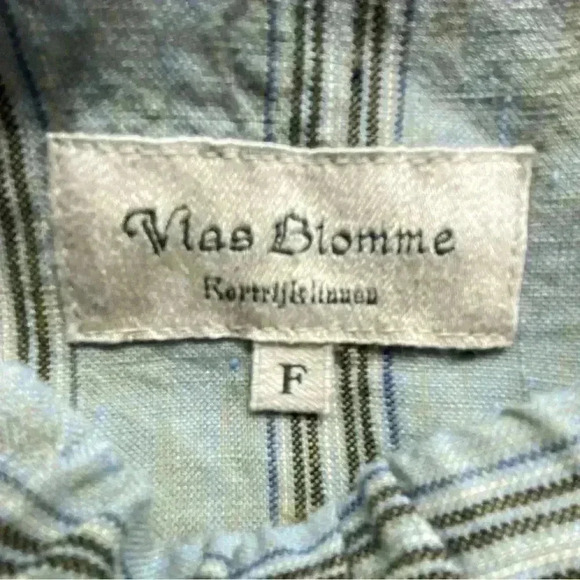 Vlas Blomme stripe linen flax maxi skirt cottage core Kortrijk linen - Picture 5 of 6